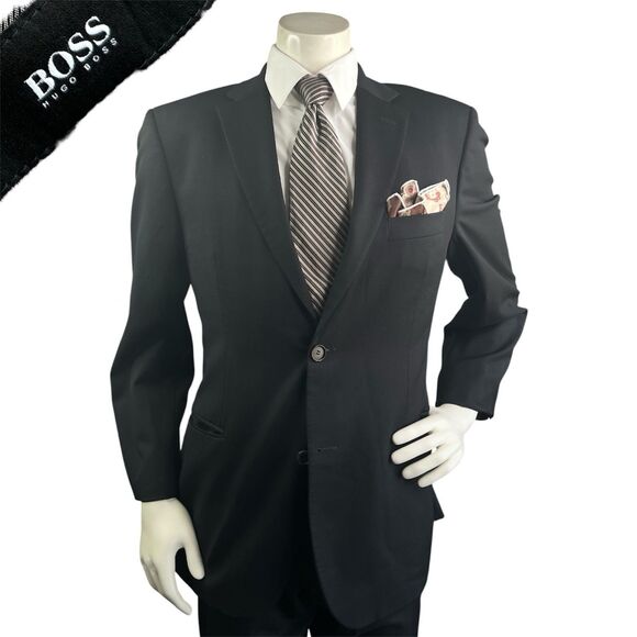 Hugo Boss Pasollini/Movie_2 Men 2pc Suit 40R 39x32 Super 100 Wool Comfort Recent - Picture 1 of 16
